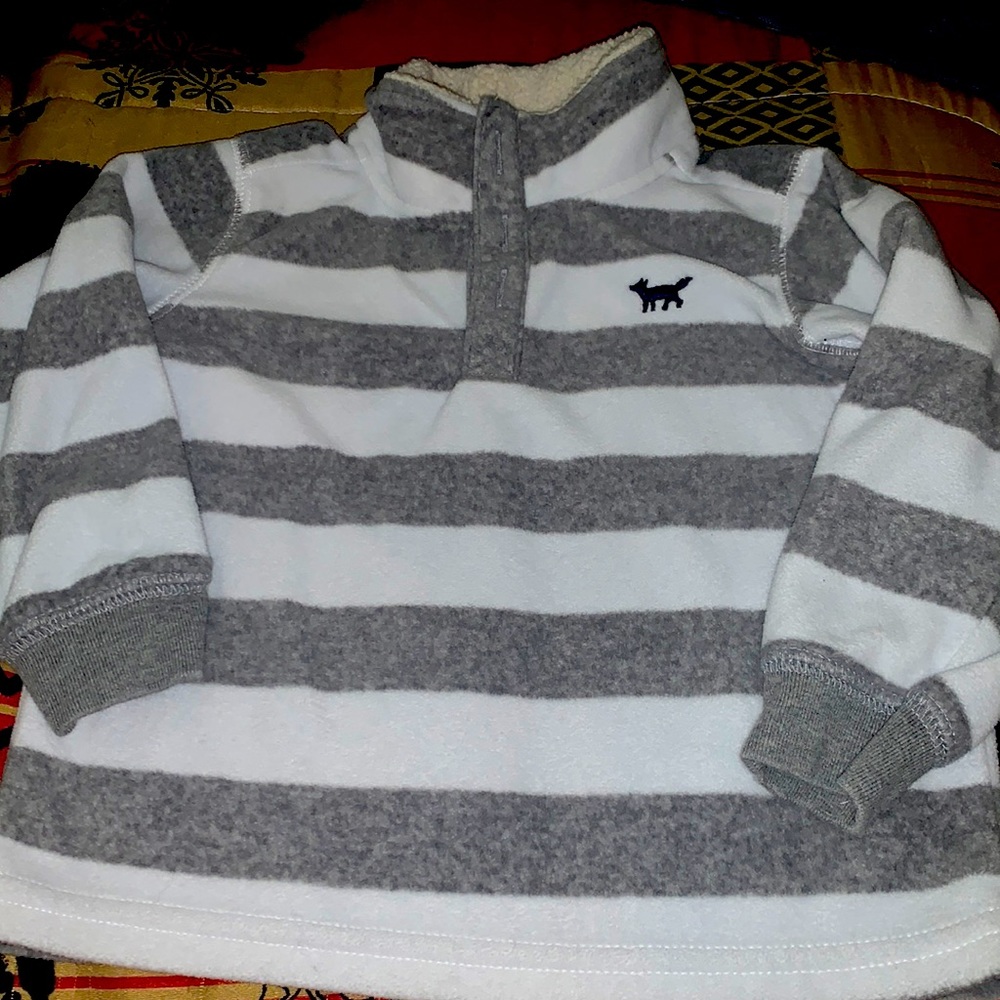 Carter’s sweater with  dark blue fox embroidery
